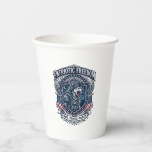 Vasos De Papel Misión Nocturna Patriótica Lobo Patriota Inspirado