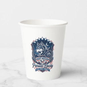 Vasos De Papel Misión Nocturna Patriótica Lobo Patriota Militar I