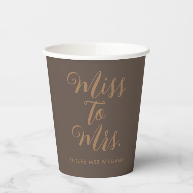 Vasos De Papel Miss a la Sra. Modern Bridal Shower (Izquierda)