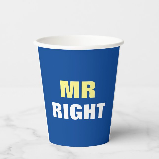 Vasos De Papel Mister Derecha (Anverso)