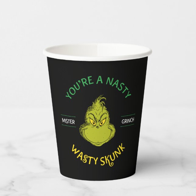 Vasos De Papel Mister Grinch | Eres un zorrillo desagradable (Izquierda)