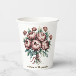 Vasos De Papel Mocha Brown Blooms Boda
