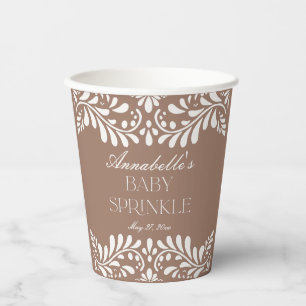 Vasos De Papel Mocha Brown Talavera Fiesta Española Bebé Sprinkle