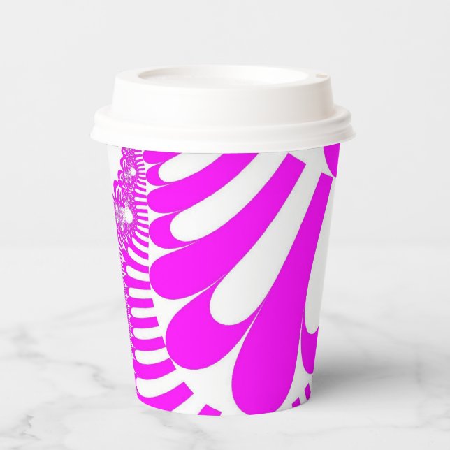 Vasos De Papel Mod rosa y blanco (Anverso)