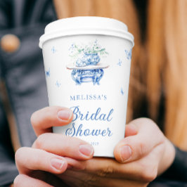 Vasos De Papel Moda Blue White Chinoiserie Bridal Shower