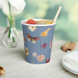 Vasos De Papel Moda Boho Wildflower Rustic Periwinkle Boda
