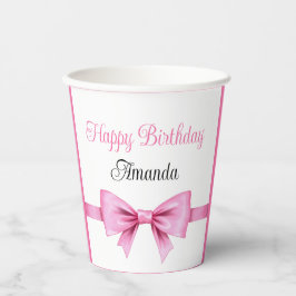 Vasos De Papel Moda color de agua rosa dulce 16 cumpleaños