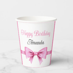 Vasos De Papel Moda color de agua rosa dulce 16 cumpleaños