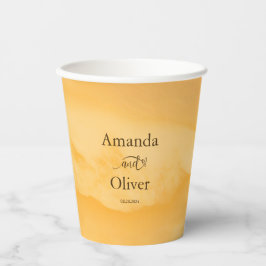 Vasos De Papel Moda costera Boda de agua turquesa de arena dorada