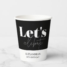 Moda Elegante blanco negro celebremos cumpleaños