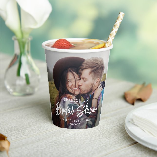 Vasos De Papel Moda Guión moderno 2 Foto Ducha Escolar Mínima (in situ)