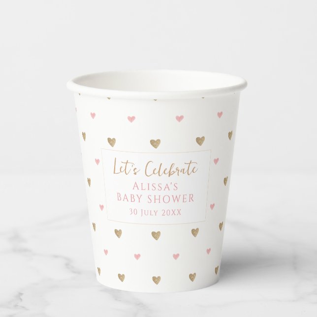 Vasos De Papel Moda Love Heart Baby Shower (Anverso)