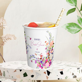 Vasos De Papel Moda moderna de flores silvestres guión de lluvia 