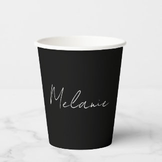 Vasos De Papel Moda Nombre de las letras Minimalistas de mano mod