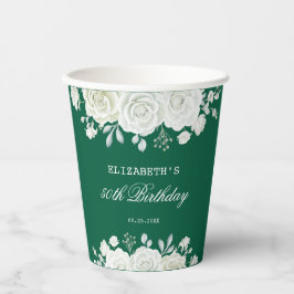 Vasos De Papel Moda Pastel verde Raza Blanca Aniversario