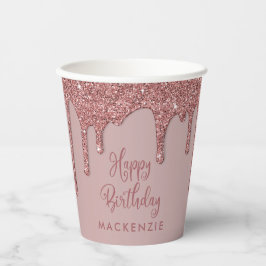 Vasos De Papel Moda Rosa Oro Rasca Purpurinas Rentabilidad Cumple