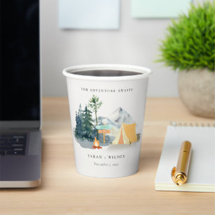 Vasos De Papel Moda Rústica Boda de montaña de Pine Woods Camping
