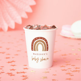 Vasos De Papel Moda Terracotta Boho Rainbow Baby Shower