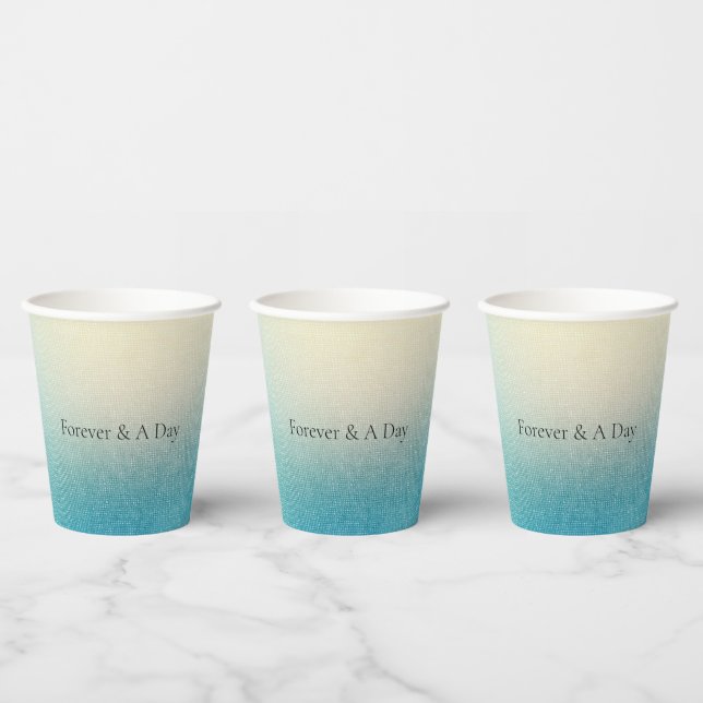 Vasos De Papel Moda turquesa Aqua azul blanco (Multi)