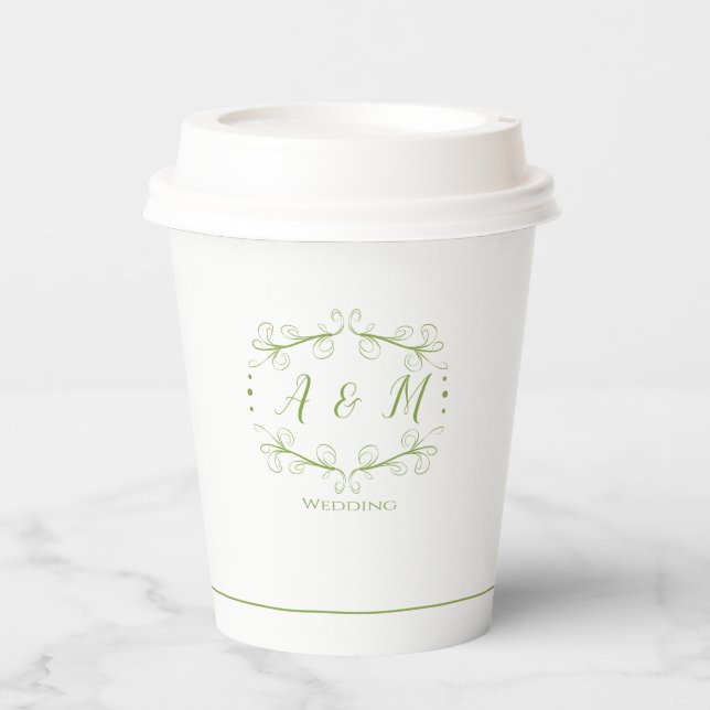 Vasos De Papel Moda verde boda (Anverso)