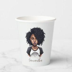 Vasos De Papel Moda y mujer africana clásica