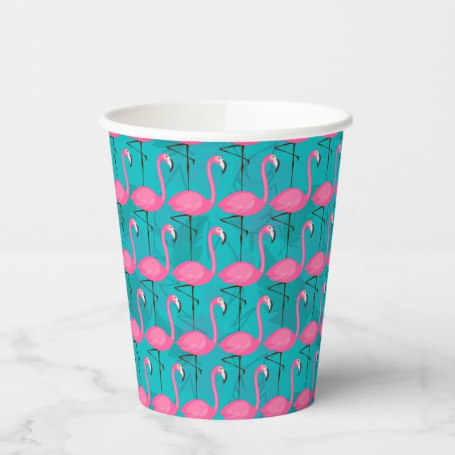 Vasos De Papel Modelo Flamingo Brillante (Izquierda)