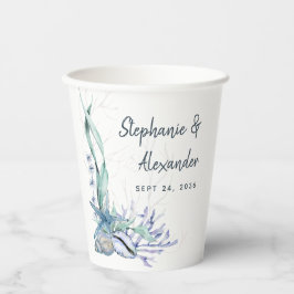 Vasos De Papel Modern Beach Seashells Boda