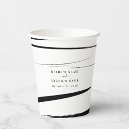 Vasos De Papel Modern Black Abstract Wedding Favor