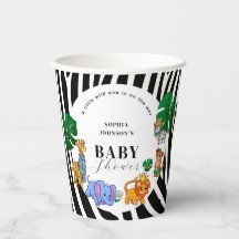 Modern Black and White Safari Animals Baby Shower
