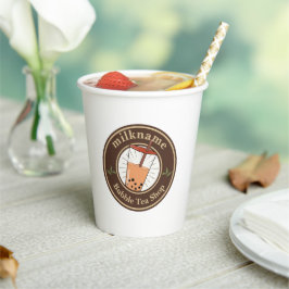 Vasos De Papel Modern Bubble Tea milk shop Café Café personal nom