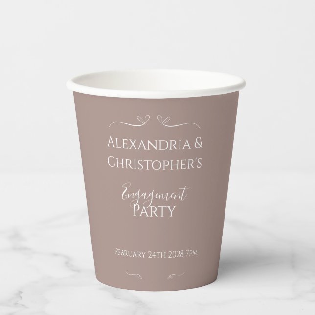 Vasos De Papel Modern Chic Wedding Engagement Party (Anverso)