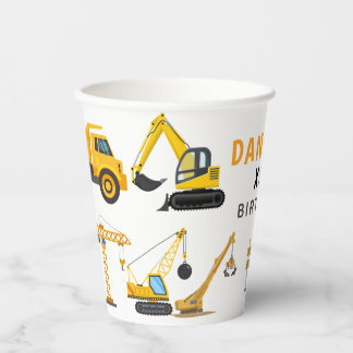 Vasos De Papel Modern Construction Simple Kid's Birthday