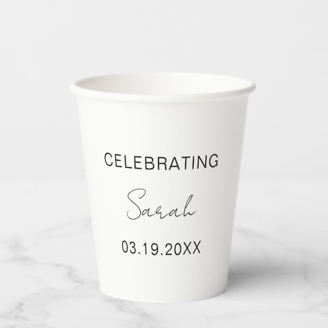 Vasos De Papel Modern Custom 30th Birthday Party Funny Gifts (Anverso)