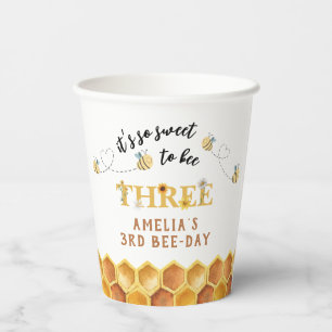 Vasos De Papel Modern Cute Es tan dulce ser de tres años