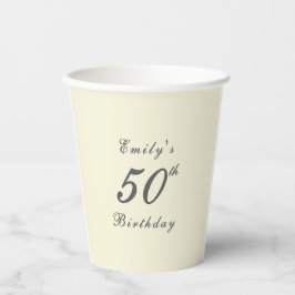Vasos De Papel Modern Elegant 50th Birthday Party
