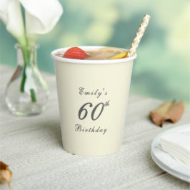 Vasos De Papel Modern Elegant 60th Birthday Party