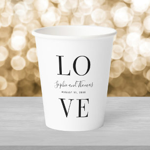 Vasos De Papel Modern Elegant Love