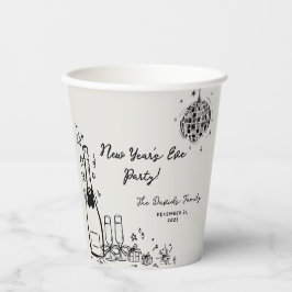 Vasos De Papel Modern Hand Drawn New Year's Eve Party 