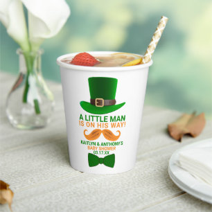 Vasos De Papel Modern Leprechaun St. Patrick's Day Baby Shower