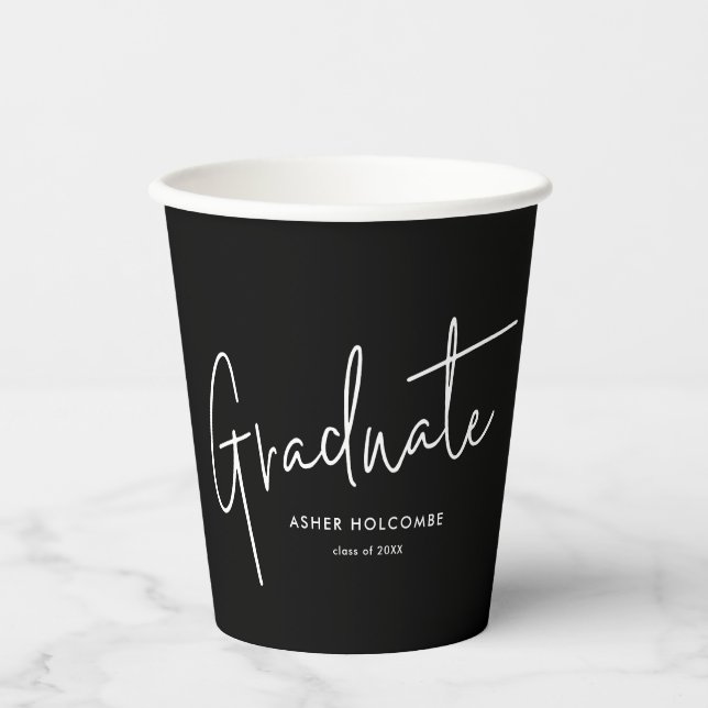 Vasos De Papel Modern Script Graduate Simple Graduation (Anverso)
