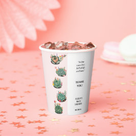 Vasos De Papel Modern Succulent Cactus Baby Shower