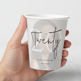 Vasos De Papel Modern Twenty Birthday Custom Party Cup