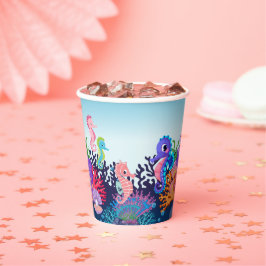 Vasos De Papel Modern Under the Sea Seahorse Baby Shower