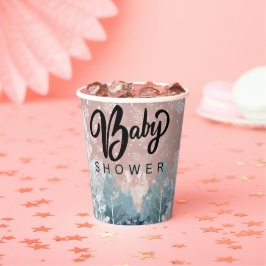Vasos De Papel Modern Watercolor Winter Wonderland Baby Shower