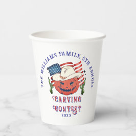 Vasos De Papel Moderna Calabaza Patriótica Mostrando Halloween