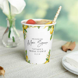 Vasos De Papel Moderna ducha Citrus Lemon Bridal