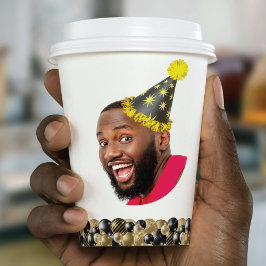 Vasos De Papel Moderna foto de cumpleaños 30 Black Gold