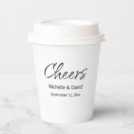 Vasos De Papel Moderna recepción de Boho Casual Script Wedding