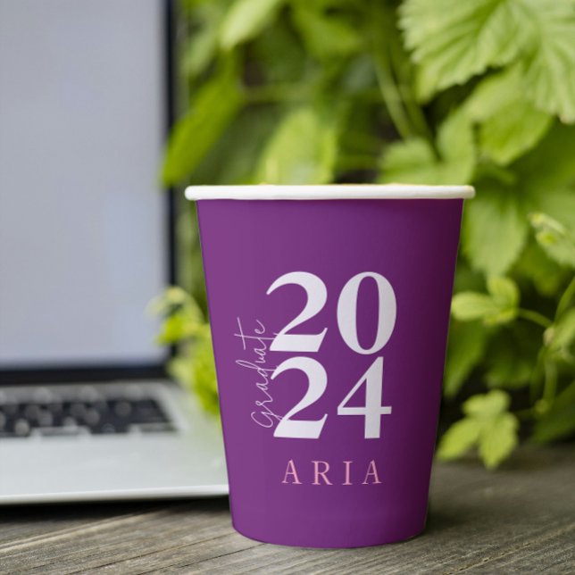 Vasos De Papel Moderna y elegante fiesta de graduación púrpura de (Subido por el creador)