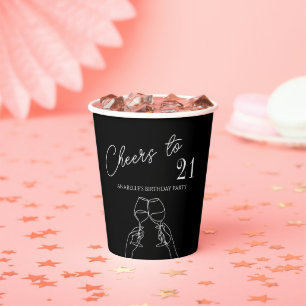 Vasos De Papel Moderna y elegante moda anima a la fiesta de cumpl